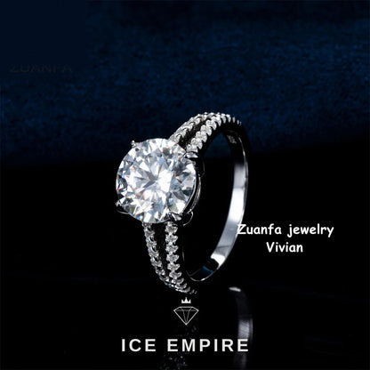 Iced Out 925 Silver Moissanite Ring