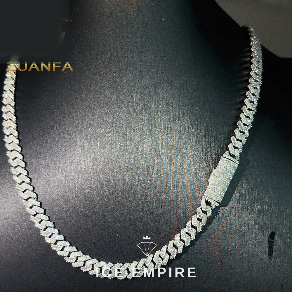 Iced Out Rose Gold Plated Moissanite Cuban Chain