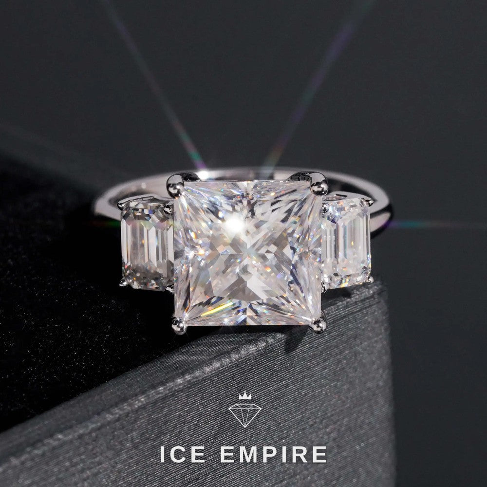 Iced Out Rose Gold Plated Moissanite Engagement Ring