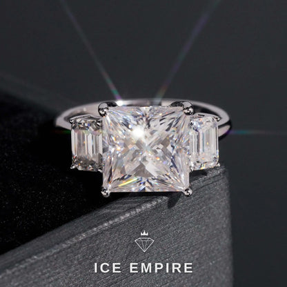 Iced Out Rose Gold Plated Moissanite Engagement Ring