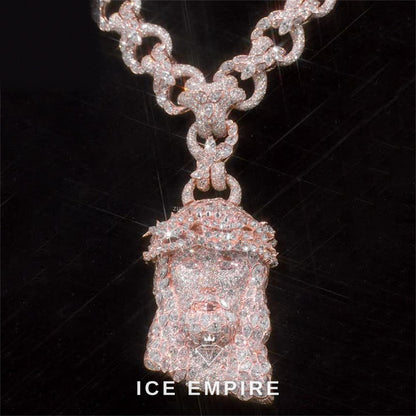 Iced Out Rose Gold Moissanite Pendant