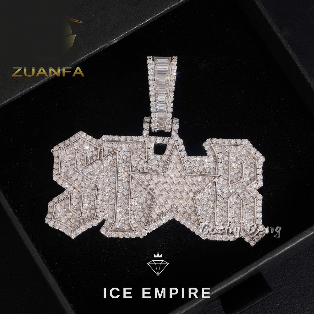 Iced Out Rose Gold Plated Moissanite Pendant