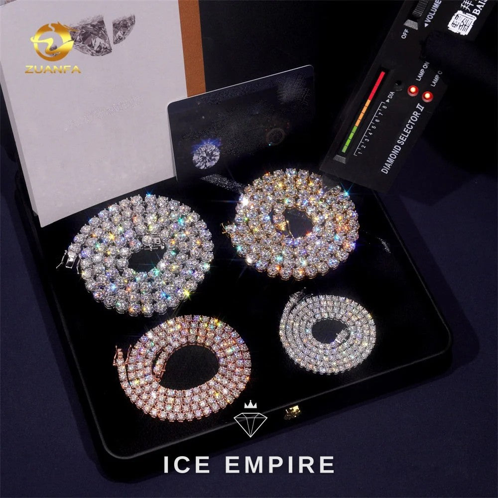 Iced Out Rose Gold Plated Moissanite Cuban Chain