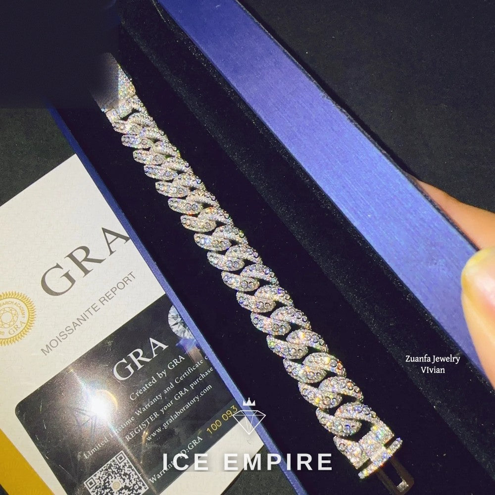 Iced Out Cross Rose Gold Plated Moissanite Cuban Chain