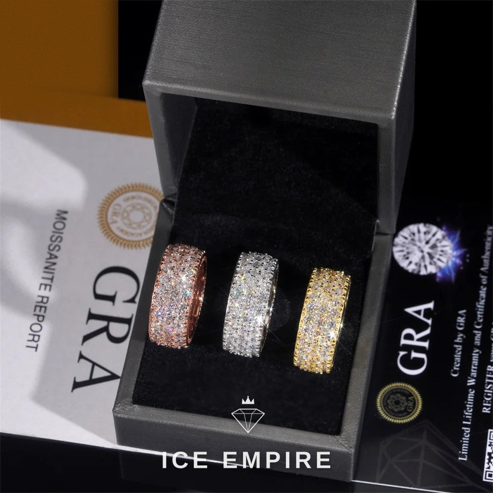 Iced Out 925 Silver Moissanite Ring