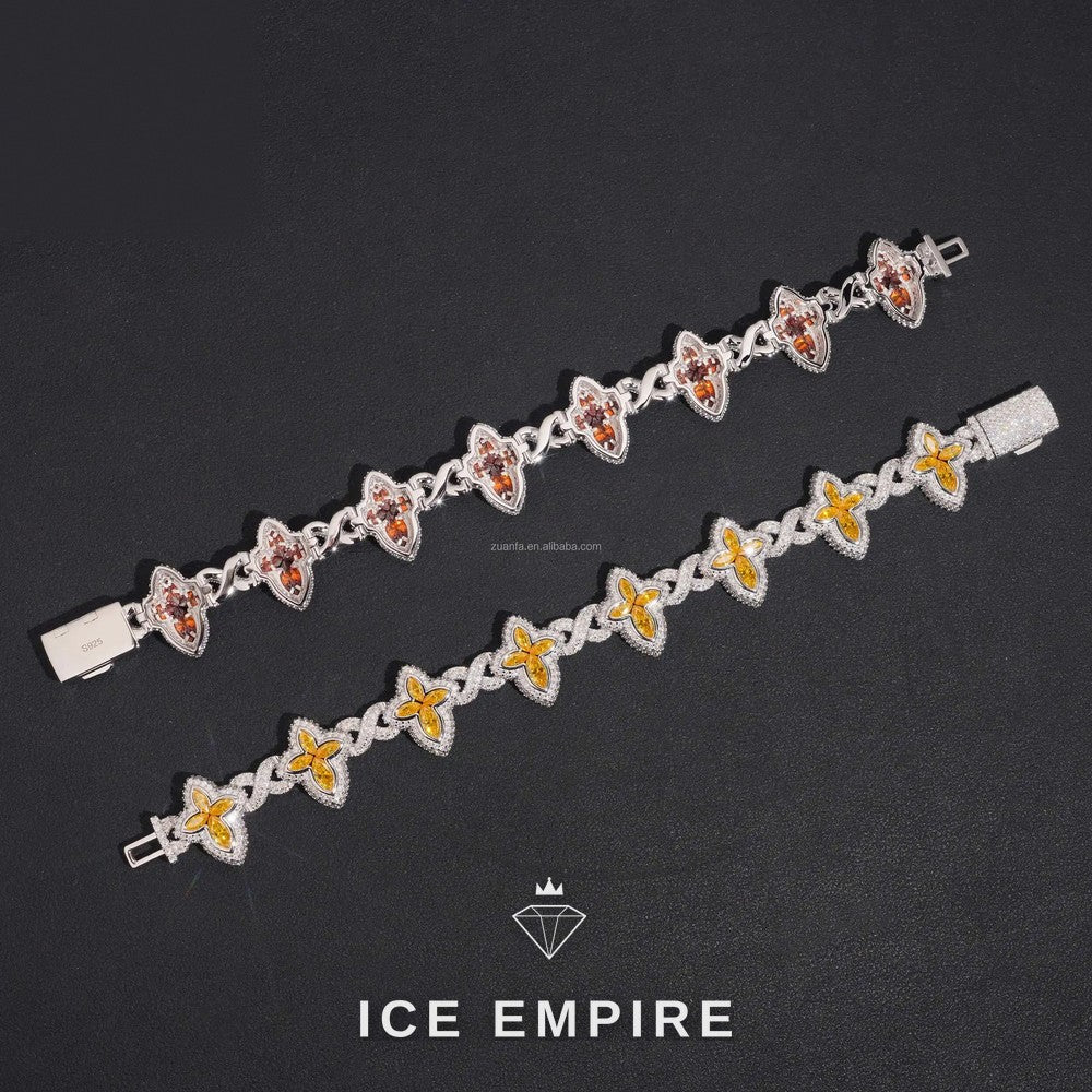 Iced Out Cross 925 Silver Moissanite Cuban Chain
