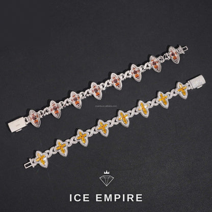 Iced Out Cross 925 Silver Moissanite Cuban Chain