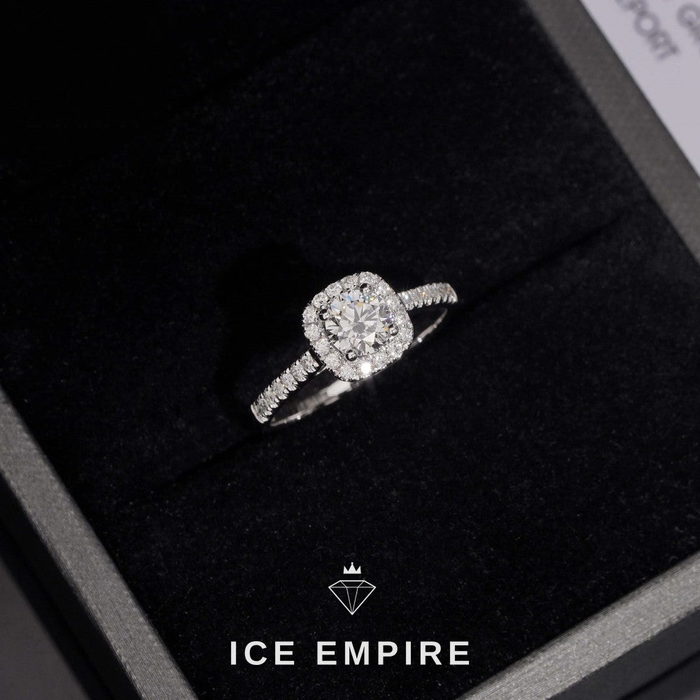 Iced Out 18K Gold Lab Grown Diamond Engagement Ring