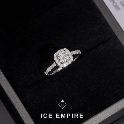 Iced Out 18K Gold Lab Grown Diamond Engagement Ring
