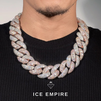 Iced Out Rose Gold Plated Moissanite Cuban Chain