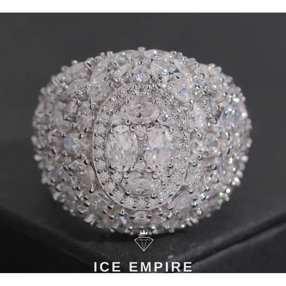 Iced Out 925 Silver Moissanite Ring