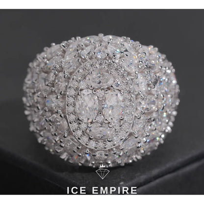 Iced Out 925 Silver Moissanite Ring