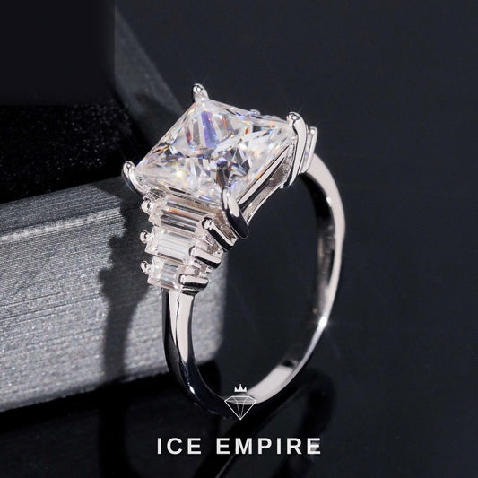 Iced Out 18K Gold Moissanite Wedding Band