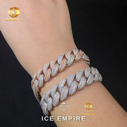 Iced Out 925 Silver Moissanite Cuban Chain
