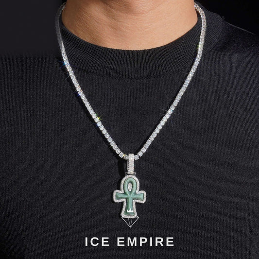 Iced Out Cross Rose Gold Plated Moissanite Pendant
