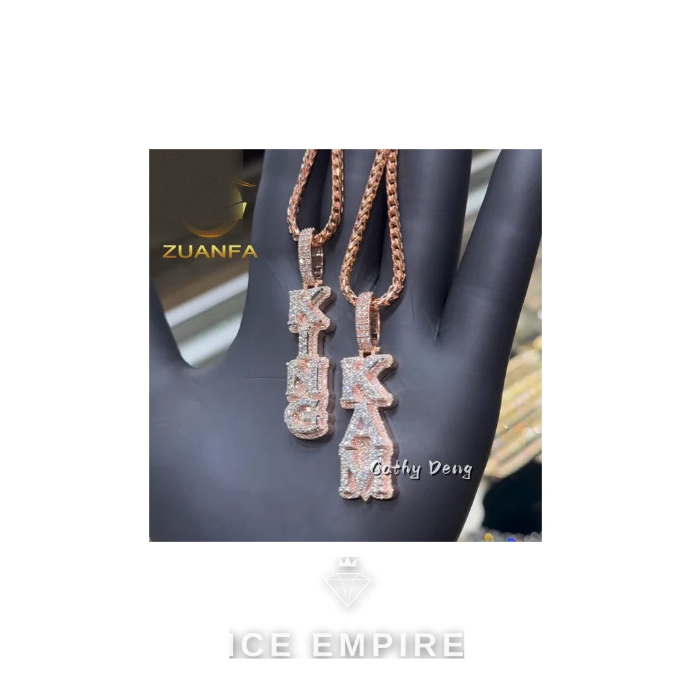 Iced Out Baguette Rose Gold Plated Lab Grown Diamond Cuban Chain