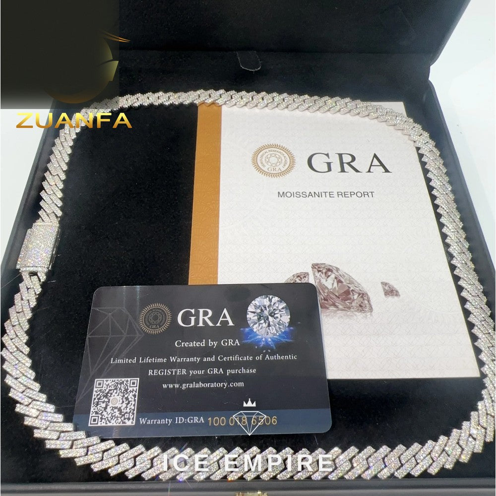 Iced Out Rose Gold Plated Moissanite Cuban Chain