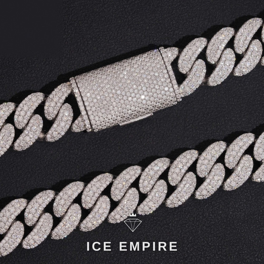 Iced Out Rose Gold Plated Moissanite Cuban Chain