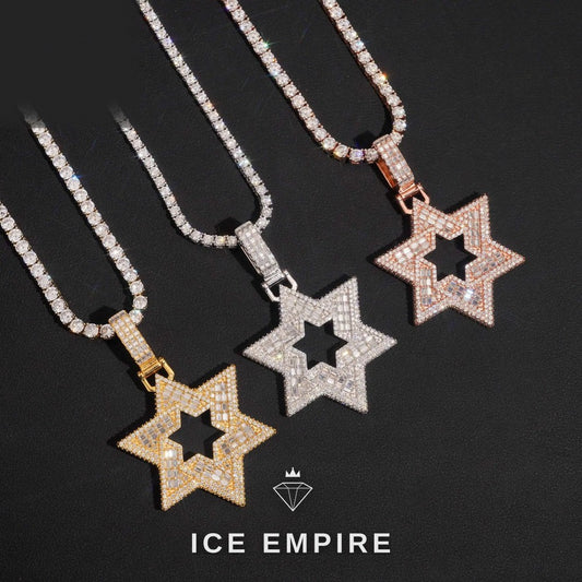 Iced Out Rose Gold Plated Moissanite Pendant