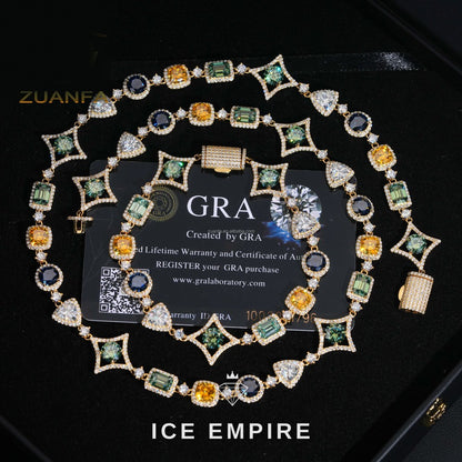 Iced Out Gold Plated Moissanite Cuban Chain