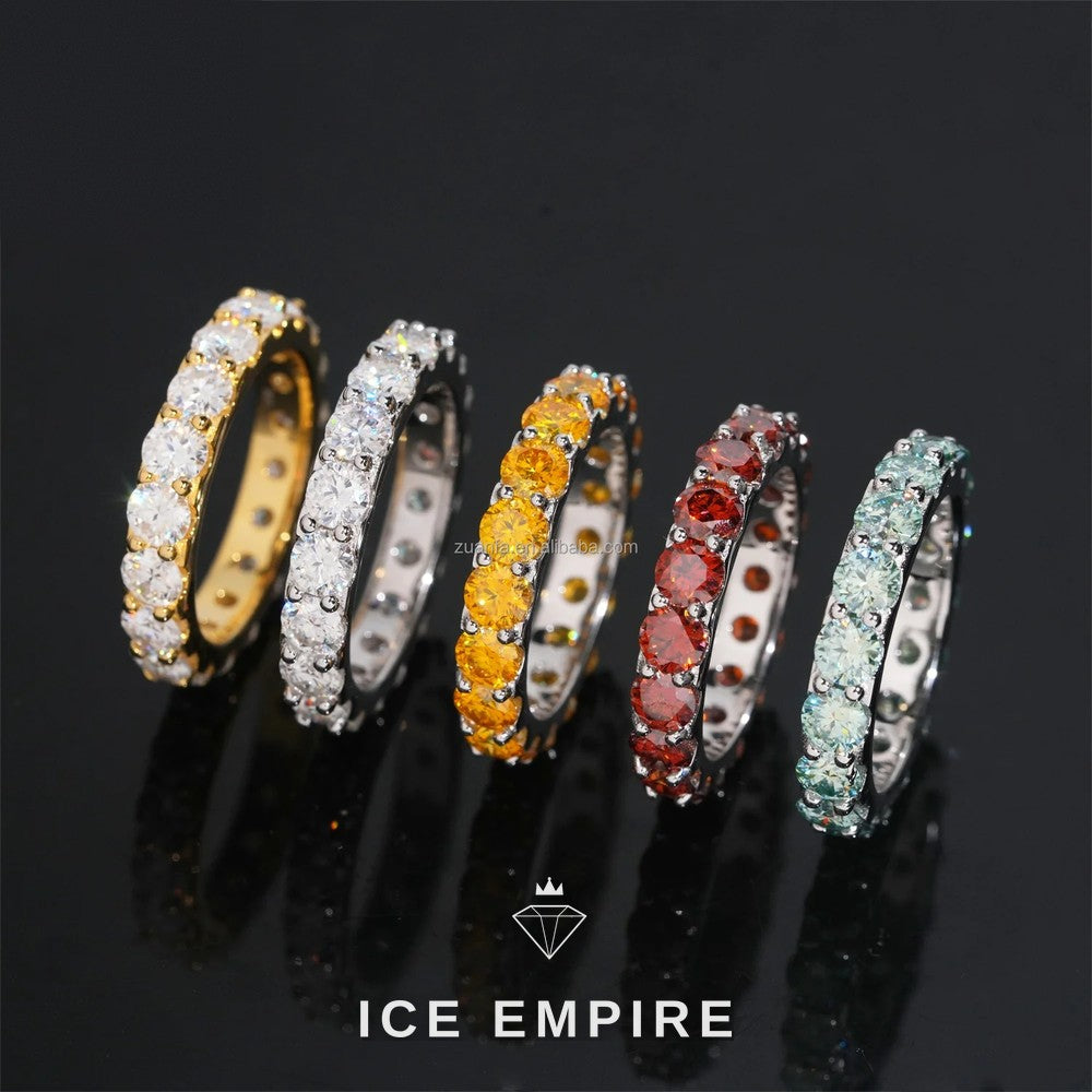 Iced Out 925 Silver Moissanite Ring
