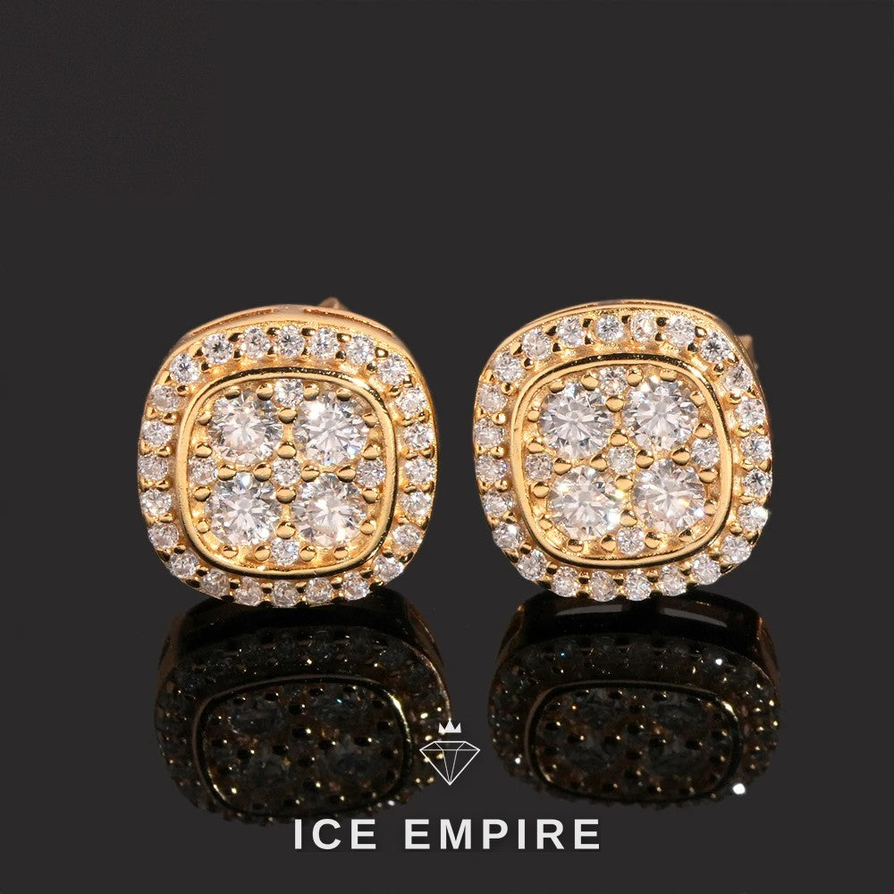 Iced Out 925 Silver Moissanite Earrings