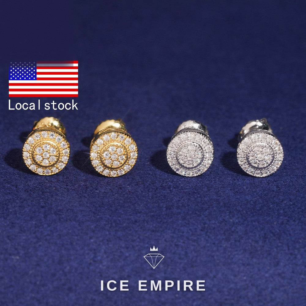 Iced Out Gold Plated Moissanite Earrings