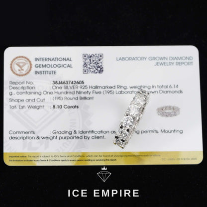 Iced Out 925 Silver Lab Grown Diamond Ring