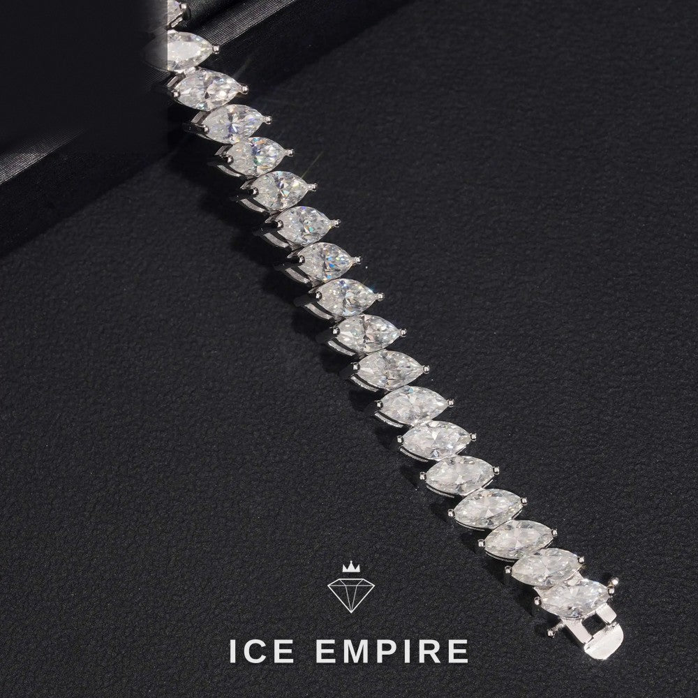 Iced Out 925 Silver Moissanite Tennis Bracelet