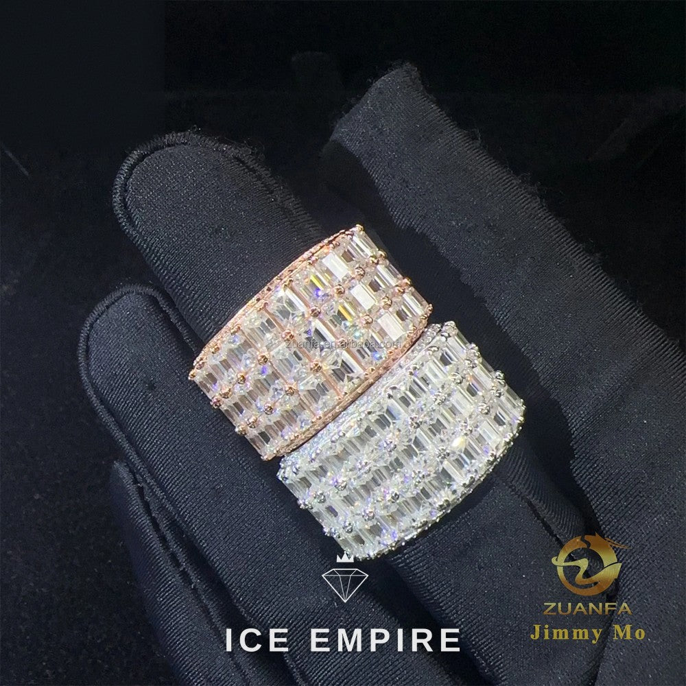 Iced Out Rose Gold Plated Moissanite Ring