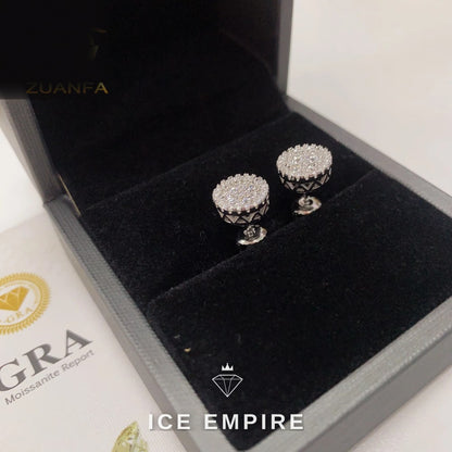 Iced Out 925 Silver Moissanite Stud Earrings