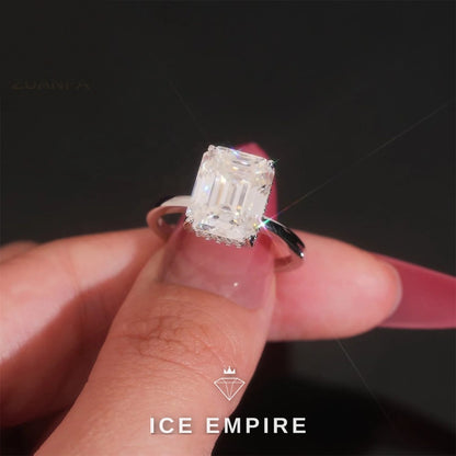 Iced Out 925 Silver Moissanite Wedding Band