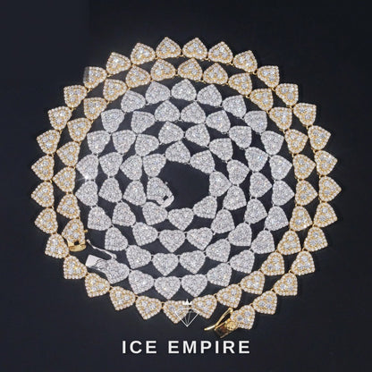 Iced Out Heart Rose Gold Plated Moissanite Cuban Chain
