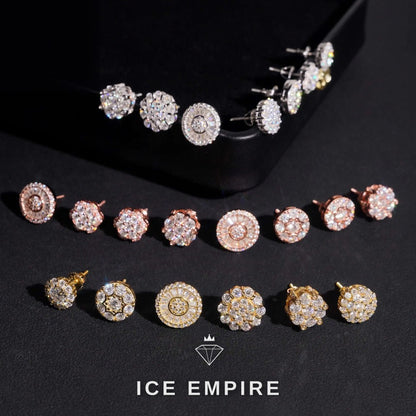 Iced Out Gold Plated Moissanite Stud Earrings