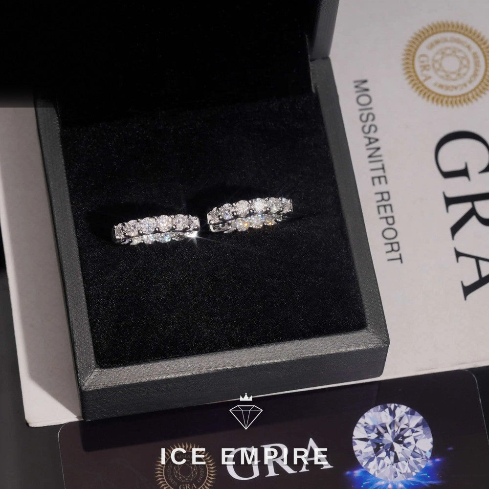 Iced Out Rose Gold Plated Moissanite Hoop Earrings
