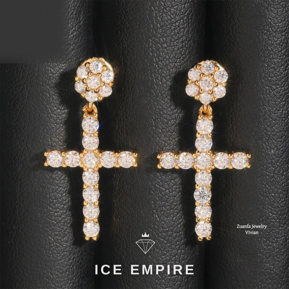 Iced Out 925 Silver Moissanite Earrings