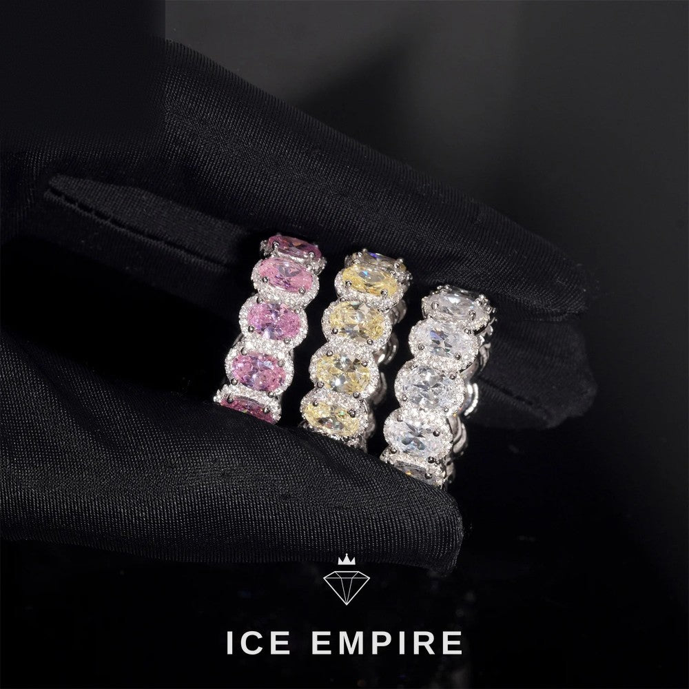 Iced Out 925 Silver Moissanite Engagement Ring