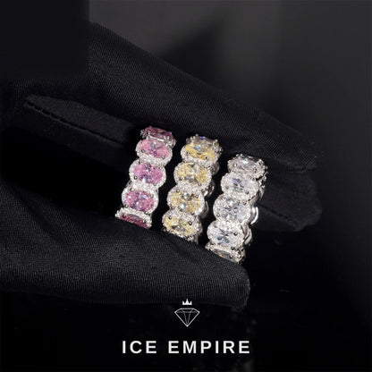 Iced Out 925 Silver Moissanite Engagement Ring