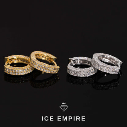 Iced Out 925 Silver Moissanite Hoop Earrings