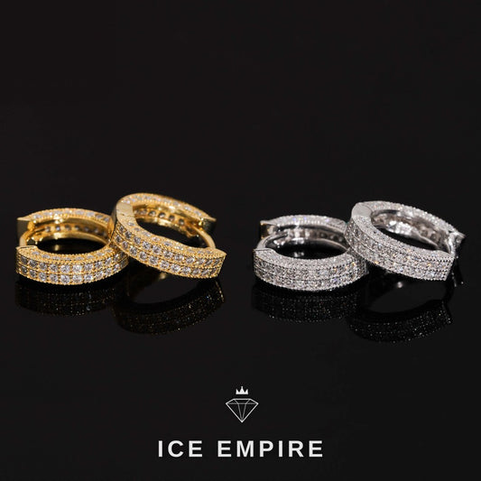 Iced Out 925 Silver Moissanite Hoop Earrings