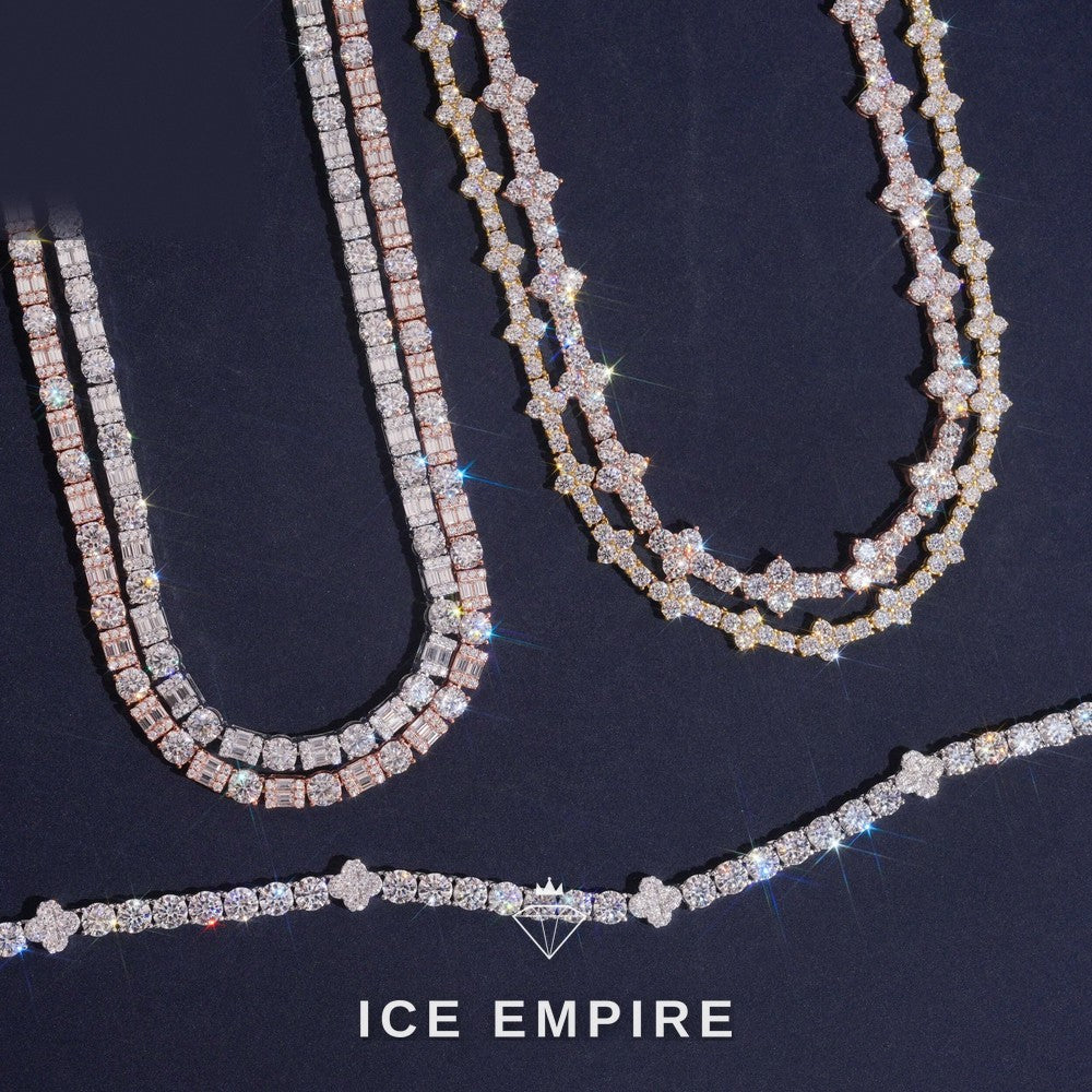Iced Out Cross Rose Gold Plated Moissanite Cuban Chain