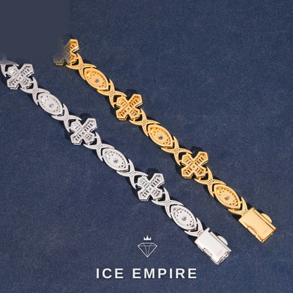 Iced Out Cross 925 Silver Moissanite Cuban Chain