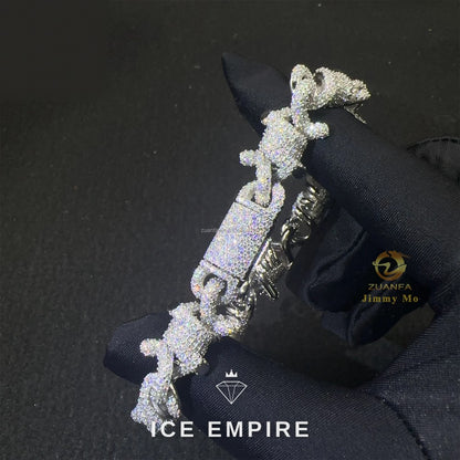 Iced Out 925 Silver Moissanite Cuban Chain