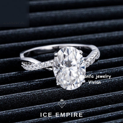 Iced Out 925 Silver Moissanite Ring