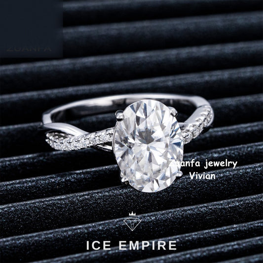 Iced Out 925 Silver Moissanite Ring