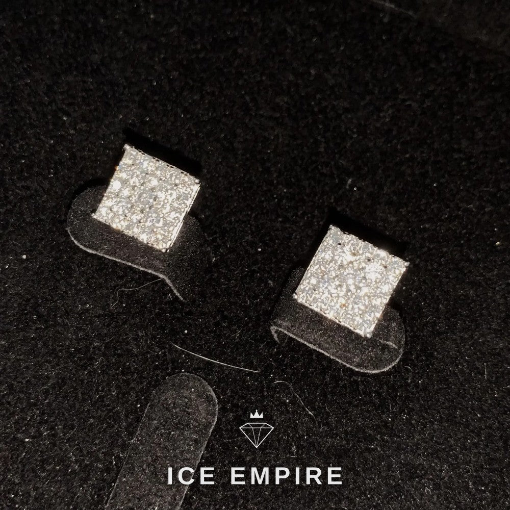 Iced Out Cross Gold Plated Moissanite Earrings