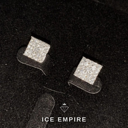 Iced Out Cross Gold Plated Moissanite Earrings