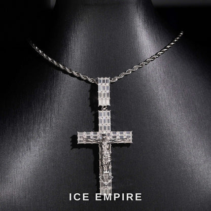 Iced Out Baguette 925 Silver Moissanite Pendant