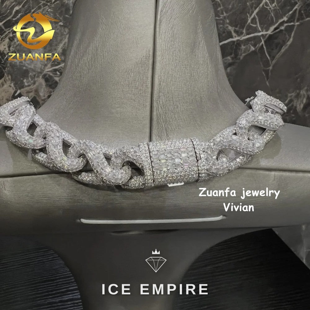 Iced Out Rose Gold Plated Moissanite Cuban Chain