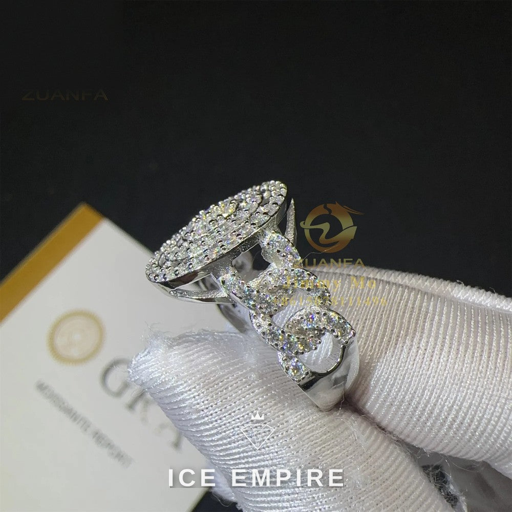 Iced Out 925 Silver Moissanite Ring